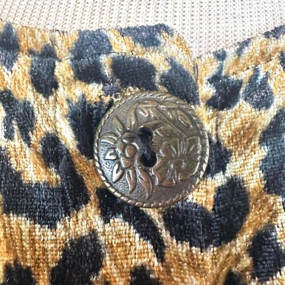 EXPO Vintage 90s Velvet Leopard Print Cropped Jacket Womens Plus 16 Mob Wife Y2K - Picture 3 of 6